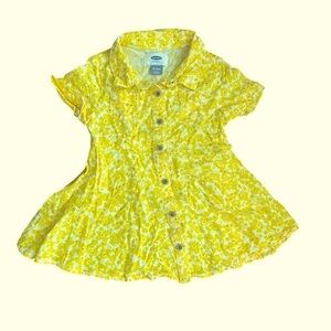 Old Navy Baby Toddler Girl Summer Dress Sz 18-24 months Yellow Floral